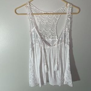 Abercrombie and Fitch White Lace Tank Top